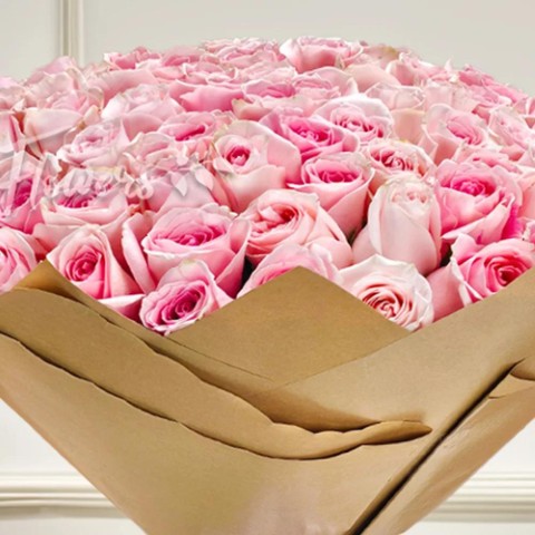 🌸 Golden Blush Wrap – 100 Rose Stems - Image 2